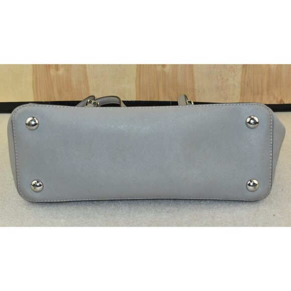 Michael Kors Jet Set Top Zip Tote Saffiano Leather Gray Shoulder Bag -Flaws- - Picture 9 of 16